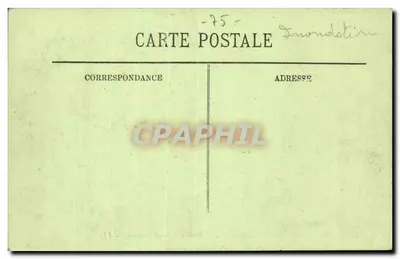 Inundaciones de París — Enero 1910 — Boulevard Saint-Germain — I.L. — Reverso