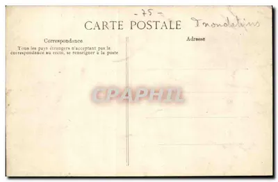 Überschwemmung der Seine — Rue des Bernardins, Paris — 30. Januar 1910 — Verlag F.D. — Rückseite