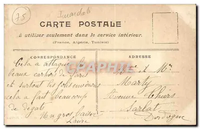 Paris inundado (janeiro 1910) — Rue Saint-Charles (Grenelle) — Hôtel de l'École de la rue Saint-Charles — Coleção Tarids — Verso