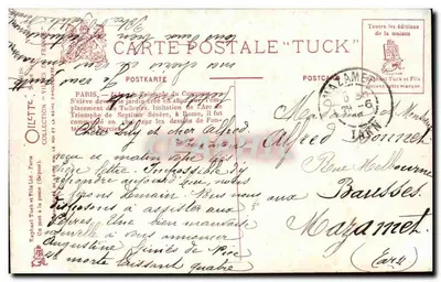París — Arco del Triunfo del Carrousel — editor Tuck & Fils, número de serie no visible — Reverso