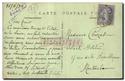 Paris — Avenida d'Orléans e a Igreja de São Pedro de Montrouge — A. P. — Verso