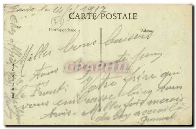 Paris — Rue de la Paix — Bilhete postal antigo n°4053, editor CPH — Verso