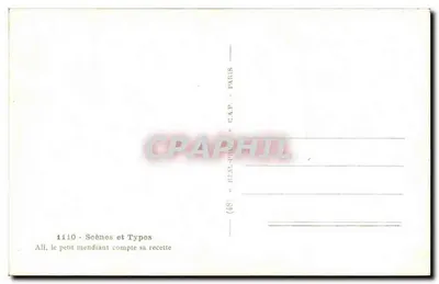 Ali, o pequeno mendigo conta sua renda — "Scènes et Types" — "REAL-PHOTO" G.A.P. PARIS — Verso