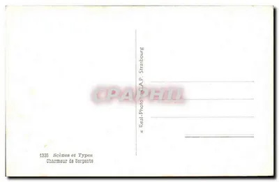 Charmeur serpenta — Egipcja — Stara pocztówka Strasbourg — Rewers