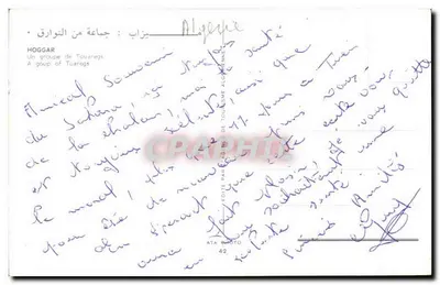 Hoggar — Um grupo de Touaregs — Editado por Ata Photo, Argélia, n°42 — Verso