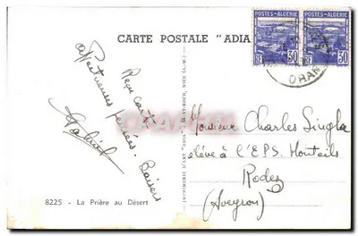 Oração no Deserto — Editor Adia, n° 8225 — Verso