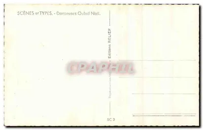 Dançarinas Ouled Nail — SCÈNES e TYPES — Edições RELIEF — Verso