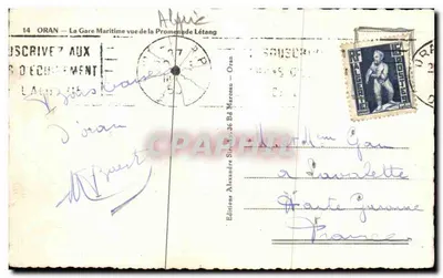 Port lotniczy w Oranie — widok z Promenady Létang — Wydawnictwo Alexandre Sircau — Rewers