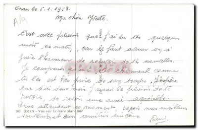 Oran — Vista sulla Stazione Marittima — Editore CAF, n. 267 — Verso