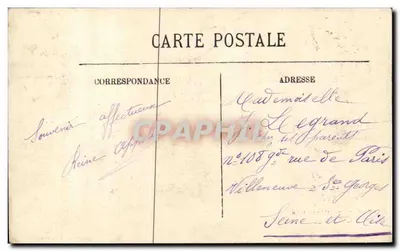 Cimetière musulman dans l'oasis — Collection Idéale P.S. — timbre 5c vert — Verso