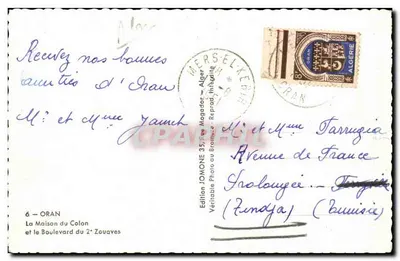 Oran — Dom Kolonel i Bulwar 2 Zouaves — Jomone — Rewers