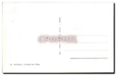 Biskra — Urząd Miasta — wydawca C.A.P. nr 22 — Rewers