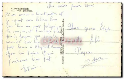 Constantine — Ogólny widok — Wydawnictwo JOMONE, Alger — Rewers