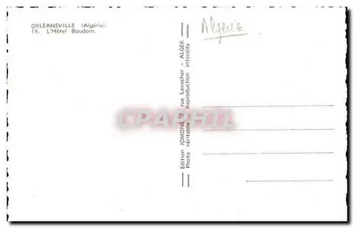 Hotel Baudoin — Orleansville (Argélia) — Edição Jomone — Verso