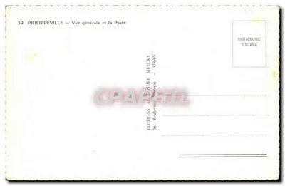 Philippeville — Algemene uitzicht en de Passe — Uitgaven Alexandre Sidecky, Oran — Achterkant