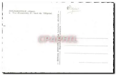 Orléansville (Alger) — Ogólny widok z góry Szpitala — Wydawnictwo Jomone, Algier — Rewers