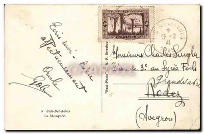 Sidi-Bel-Abbès — A Mesquita — Editor Sidi-Bel-Abbès, n°8 — Verso