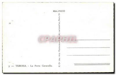 Tebessa — Brama Caracalla — wydawca Letellier, Paryż — Rewers
