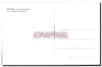 Biskra (Constantine) — Aleje Crouzet — Foto Combier Macon — Rewers