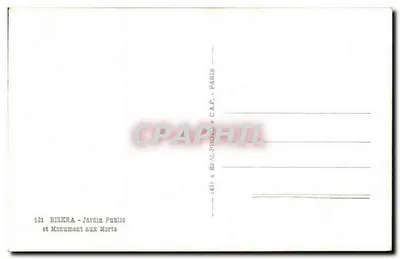 Biskra - Publieke Tuin en Monument voor de Overledenen — C.A.P. (série 121) — Achterkant