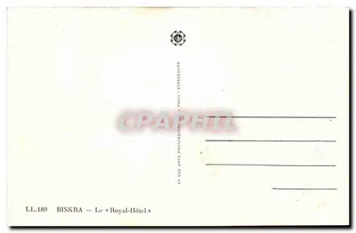 Biskra — Royal-Hôtel — Cie des Arts Photomécaniques, Paryż — Rewers
