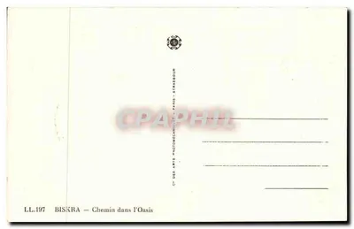 Biskra — Caminho na Oasis — C° des Arts Photomécaniques, Paris — Verso