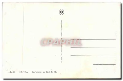 Biskra — Karavaan bij de Sfa-Pas — C° van de Fotomechanische Kunsten - Parijs — Achterkant