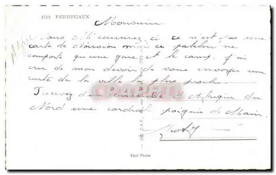 Perrégaux — Aleja Werdenu, Plac Louis Laurent, Przezbrojenie, Szkoła Przedszkolna Victor-Hugo — Real-Photo — Rewers