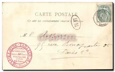 Paris Bilhete postal antigo Alívio em relevo do arco do triunfo da estrela (pub Le jeune Tailleur Costumes e PArdessus Bd des Italiens 9eme — Verso