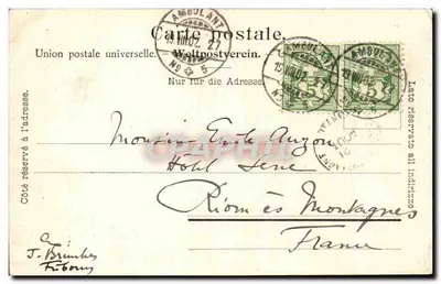 Fribourg - A Torre Vermelha — edição Burgy, litografia Saint-Mier, n° 1662 — Verso