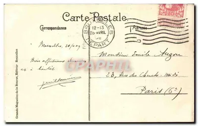 Place Annkessens — Bruxelas — Grands Magasins de la Bourse, Éditeur — Verso