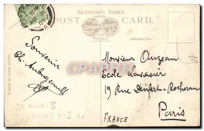 Barco saindo de Southsea para a Ilha de Wight — Série de Valentim — Editor: Valentine's Famous Postcard Through the World — Verso