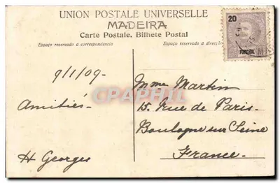 Hombre en traje tradicional — Madeira — B.P. 162 — Reverso
