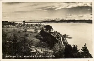 Überlingen a.B. — Vista dos Alpes perto da Moinha do Gelo — Echte Photographie & Co. Stuttgart