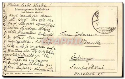 Erholungsheim Schönblick — Schwäbisch Gmünd — fot. P. Hommel — Verso