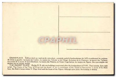 Bruxelas - Casas dos Costureiros e de Victor Hugo — Gibert — Verso