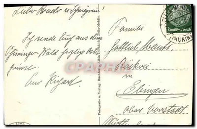 Pełnowymiarowy widok Zella-Mehlis — Albin Domhöf — wydawca Buchholz — Rewers