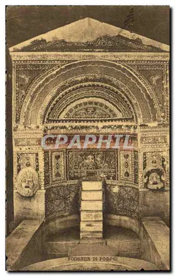 Fonte de Pompéia — vista arquitetônica ornada — editada por Carlo Cotini, Nápoles