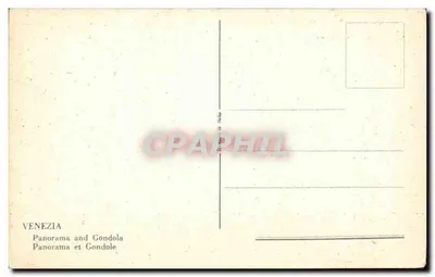 Venezia - Panorama e gôndola — editor desconhecido, número de série não visível — Verso