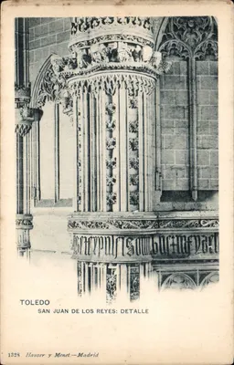 Toledo — San Juan de los Reyes: detalhe de um pilar gótico — Hauser y Menet, Madrid, n° 1328