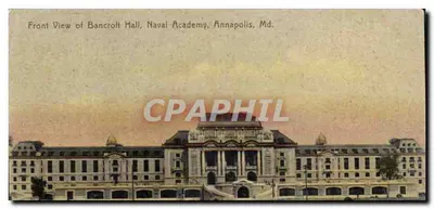 Bancroft Hall, Academia Naval, Annapolis, Md. — vista frontal — sem editor ou número visível