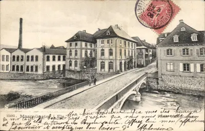 Masmünster i. Els — Vista do ponte sobre o rio — editor M. 15485