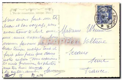 Trier — Vista panorâmica, Porta Nigra, Dom, Römerbrücke com coluna de Constantin — editor não identificado — Verso