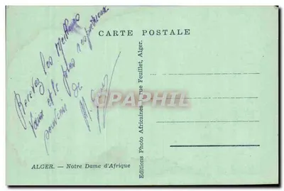 Alger — Nostra Signora d'Africa — Éditions Photo Africaines, Alger — Verso