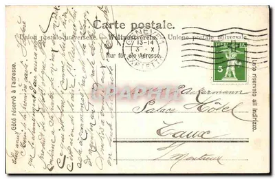 Sentier des Saules — Eingang zum Weg mit Holzbrücke — C.T. & Cie, Genf, n°142 — Rückseite