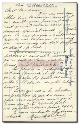 Calle Paysandu, Río de Janeiro — vista de calle bordeada de palmeras — editor J. S. Alfonso, n° 90 — Reverso