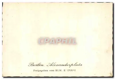 Berlijn - Alexanderplatz — stadsgezicht met gebouwen en verkeer — uitgever RLM, n° 12928/42 — Achterkant