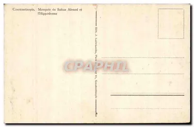 Mesquita do Sultão Ahmed e o Hipódromo — Constantinopla — Ed. J. Ladwiesohn — Verso