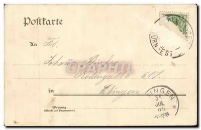 Reutlingen. Stacja kolejowa i pomnik List — Hotel Kronprinz, Leipzig, Ludewig & Co. Autocolor Nr 488 — Rewers