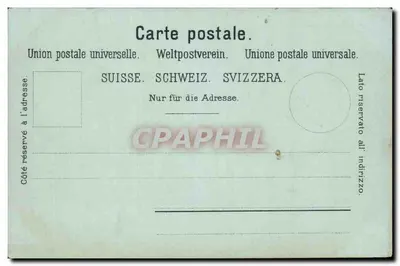Vierwaldstätter See — nocny widok z zasnieżoną góra — Carl Kihani, Zurych, Nr dep. 1810 — Rewers